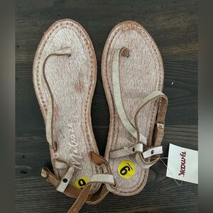 Rustic, light washed summer sandals